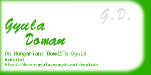 gyula doman business card